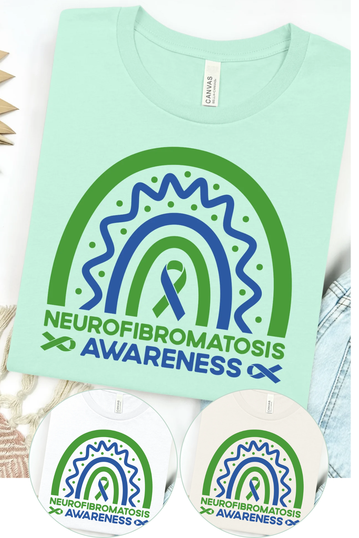 NF Awareness Rainbow Bella Canvas T-Shirt