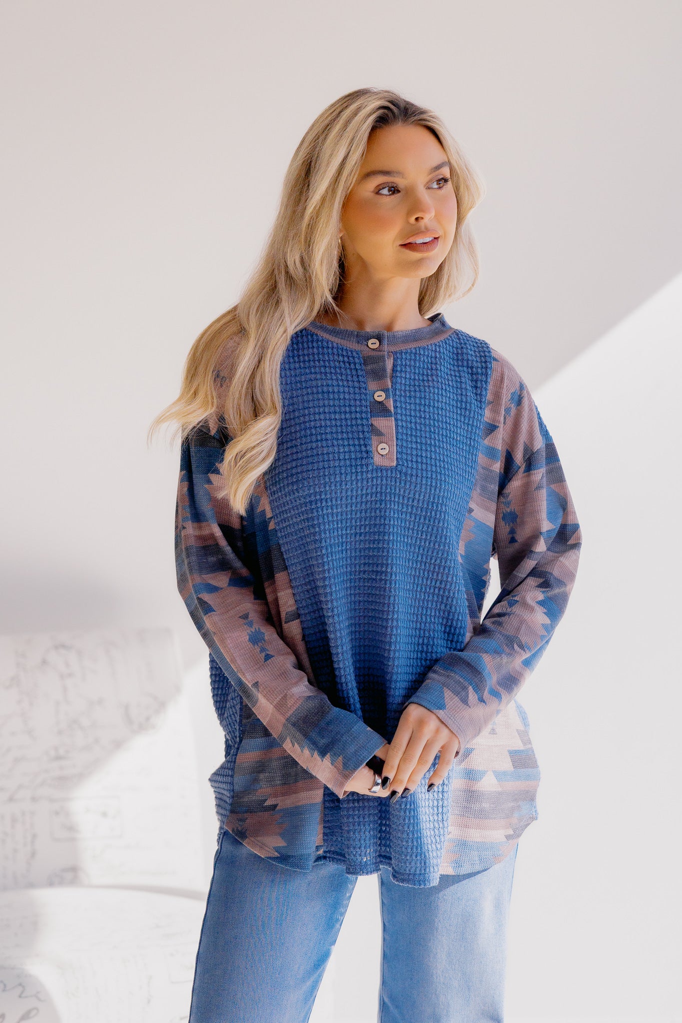 (10-22-25) Aztec Waves Long Sleeve
