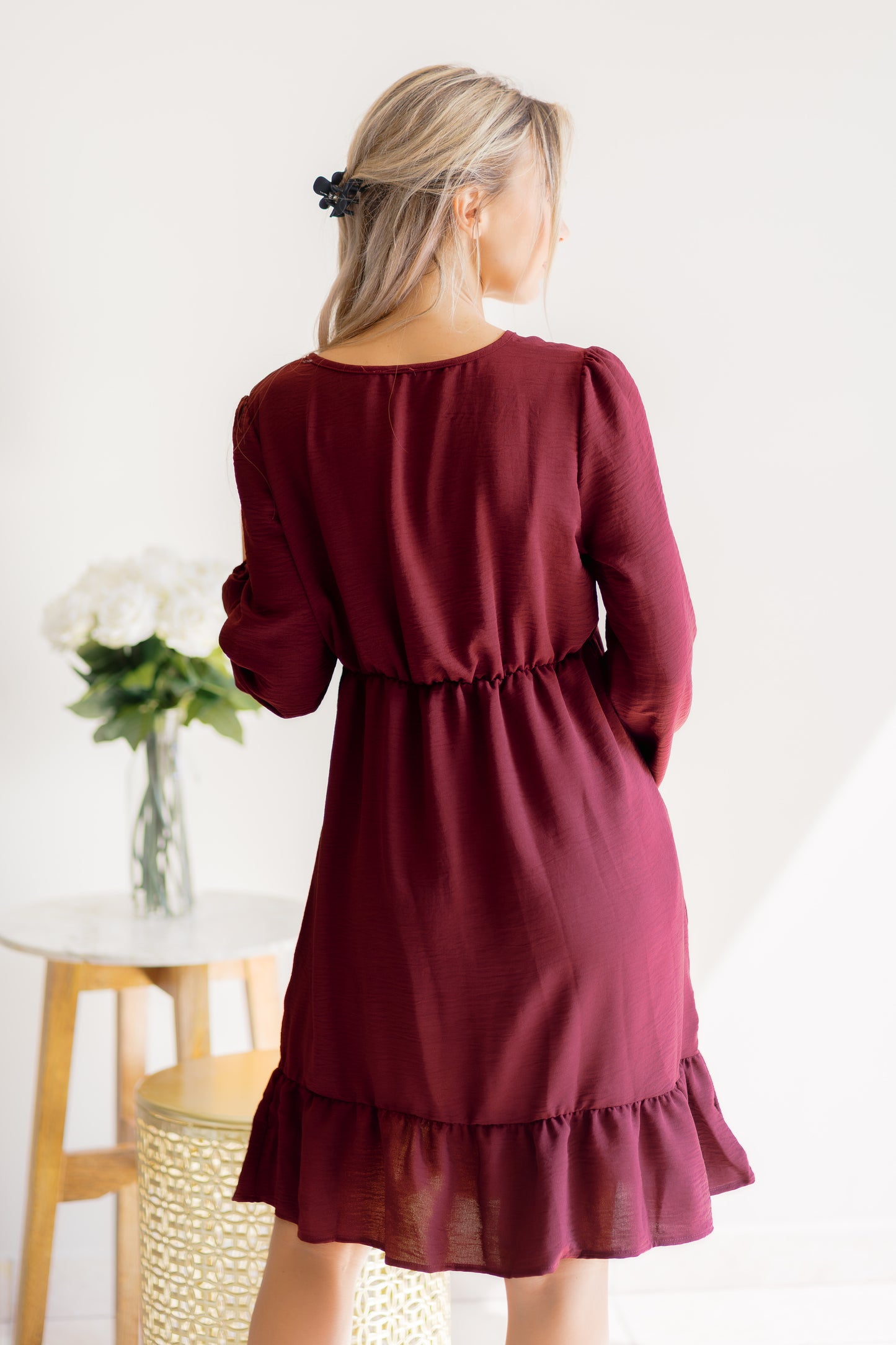 (9-10-25) Burgundy Bliss Dress