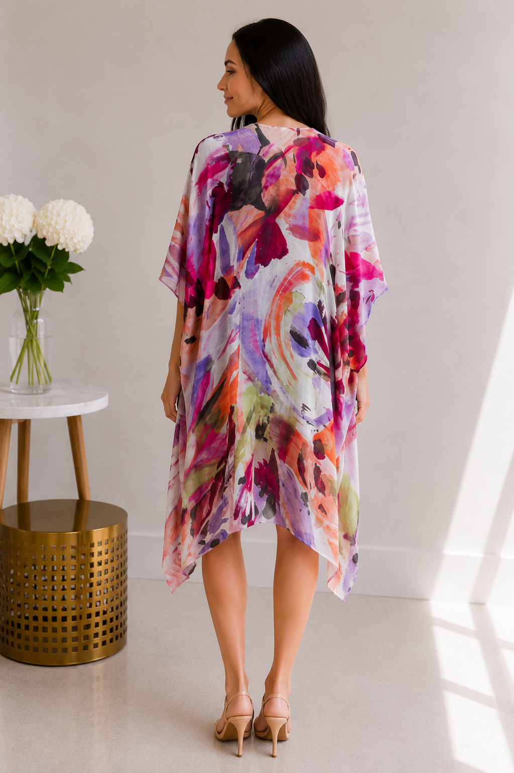 (6-24-26)Painted Petals Kimono
