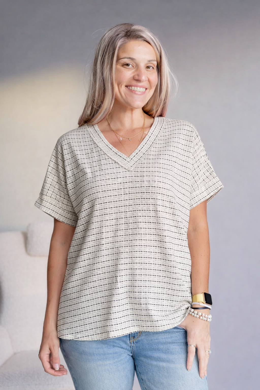 (3-11-26) Ash & Light Knit Top