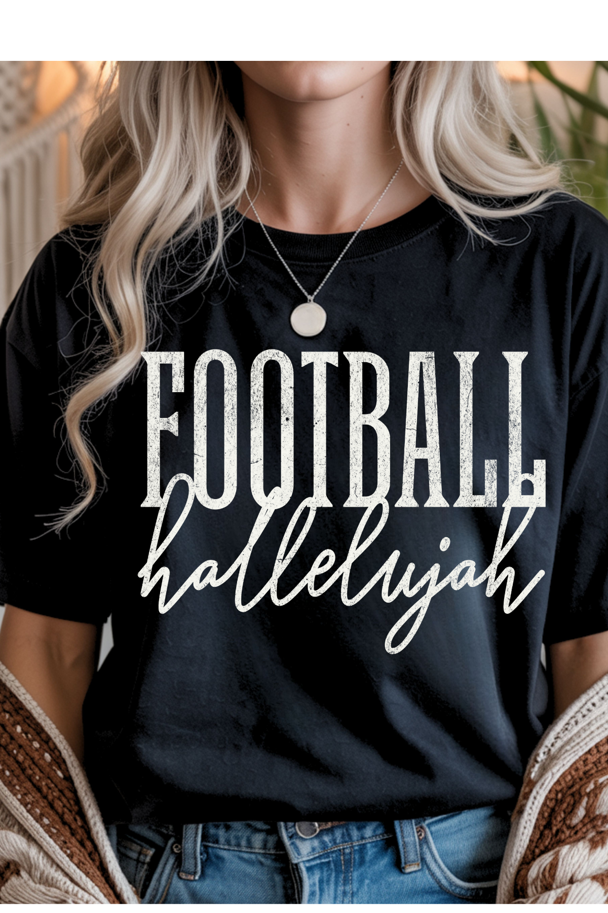 (8-10-26)Football Hallelujah Graphic Tee