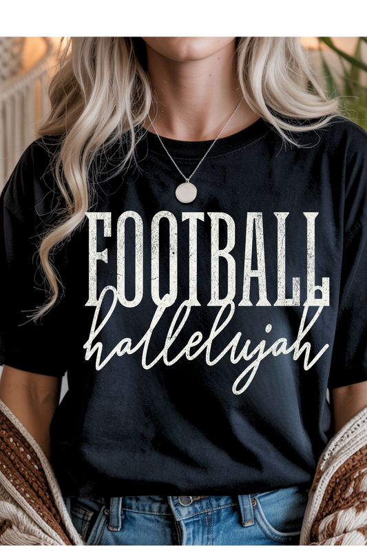 (8-10-26)Football Hallelujah Graphic Tee