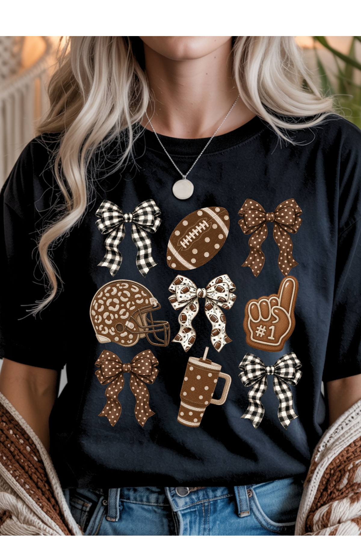 (9-14-26)Football Coquette Graphic Tee