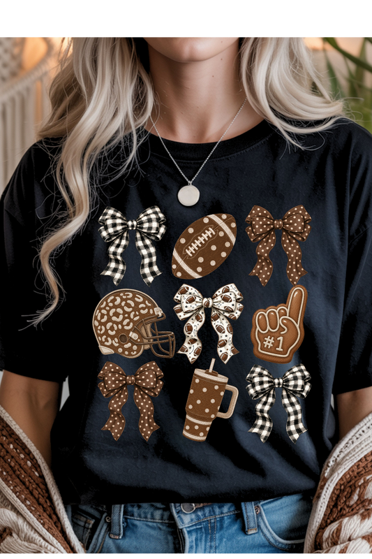 (9-14-26)Football Coquette Graphic Tee