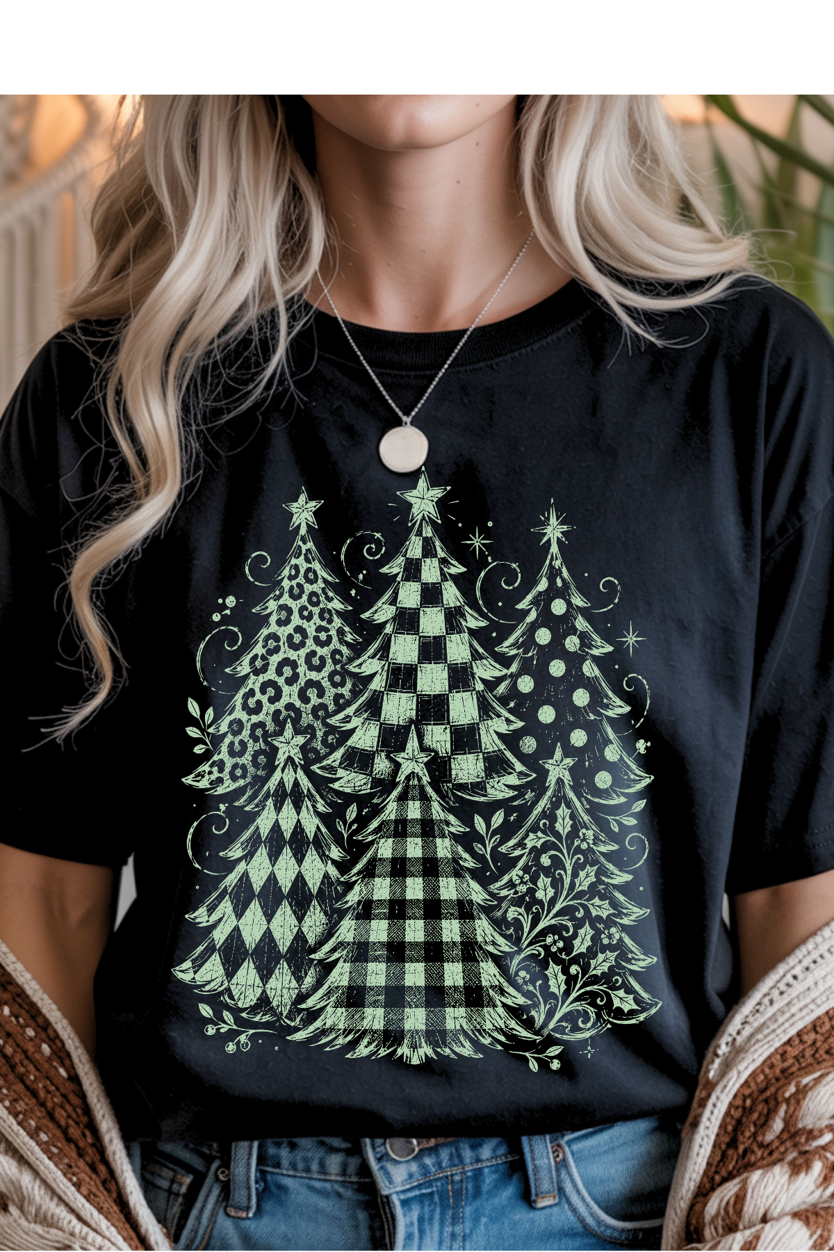 (10-26-26)Green Holiday Trees Graphic Tee