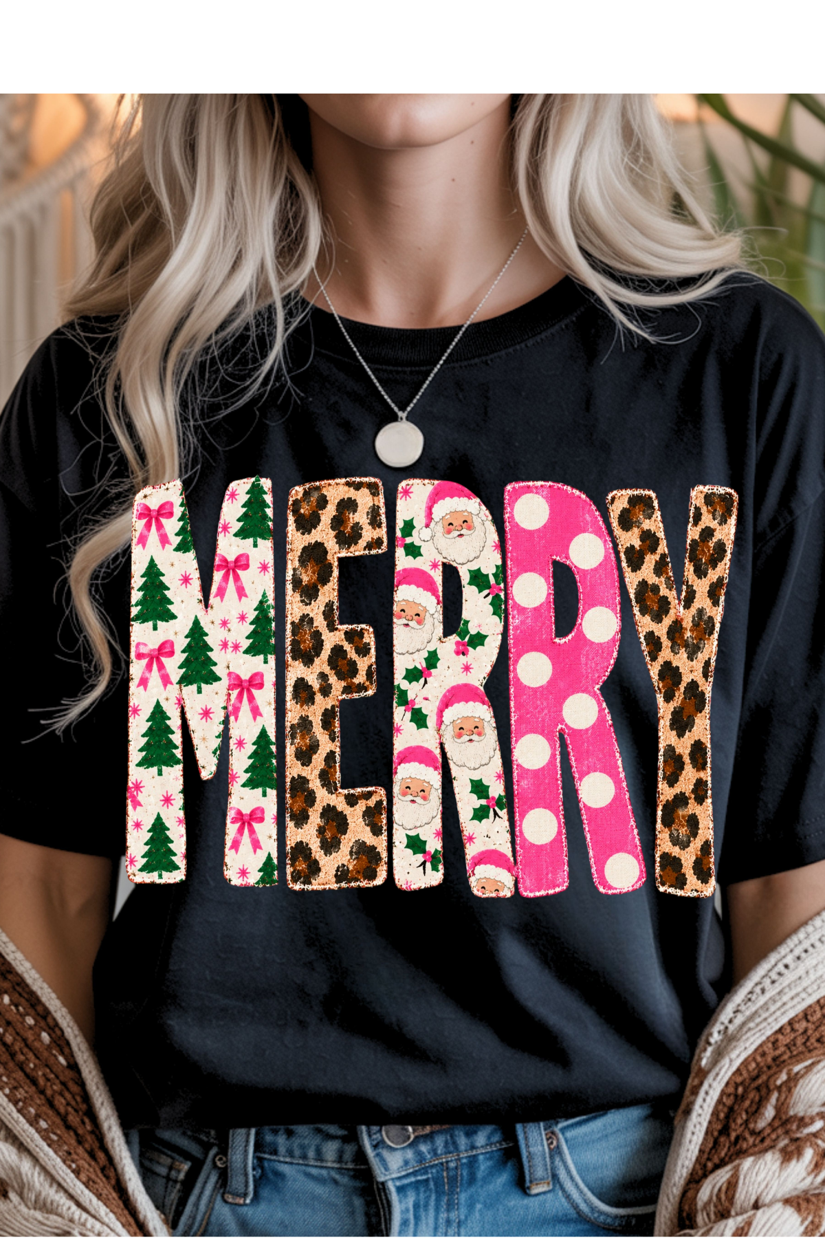 (10-26-26)Leopard Merry Graphic Tee