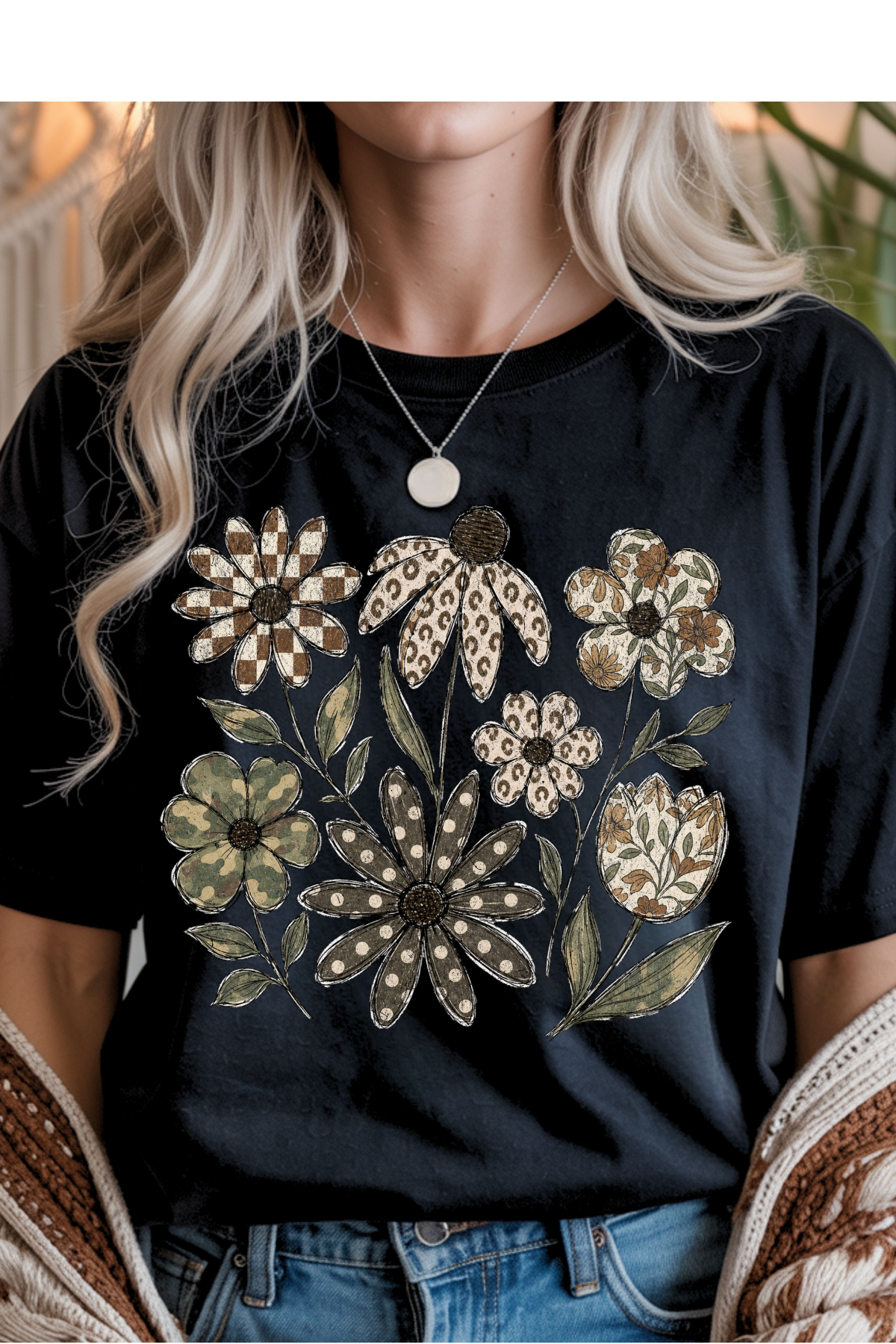 (9-28-26)Boho Flowers Graphic Tee