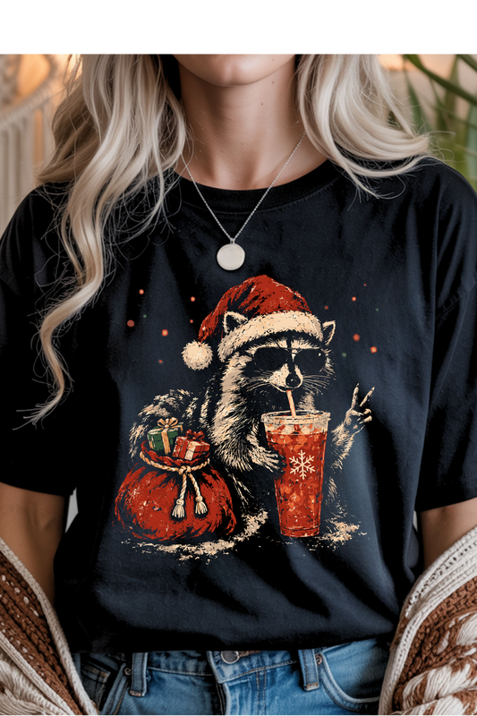 (11-2-26) Holiday Raccoon Graphic Tee