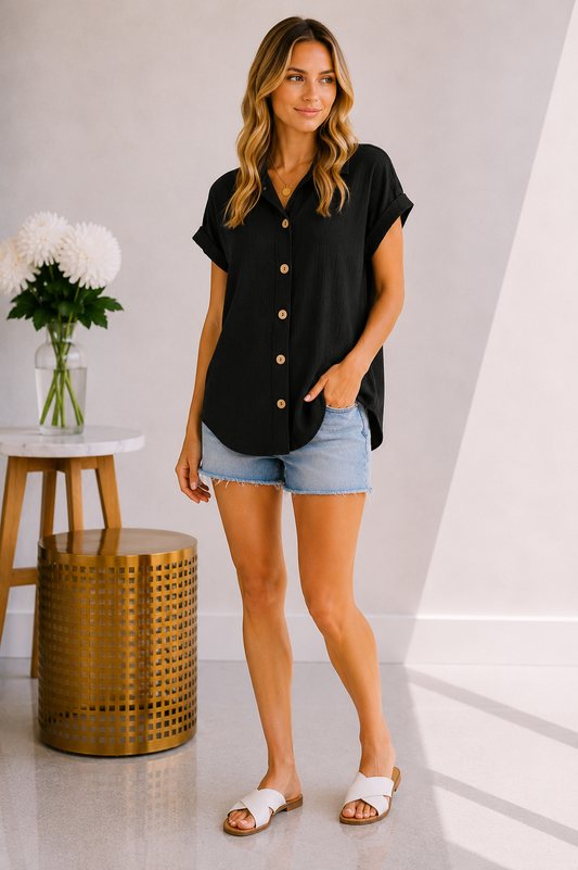 (6-10-26)City Chic Button Top