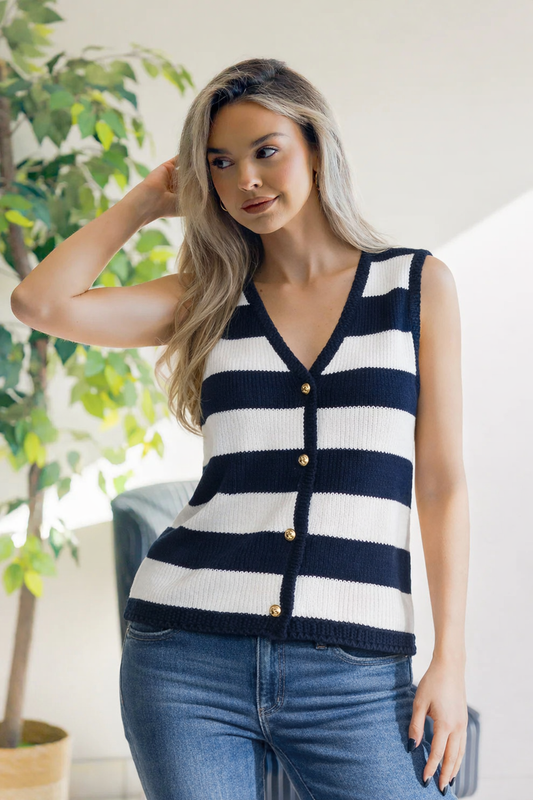 (3-25-26) Coastal Stripes Vest