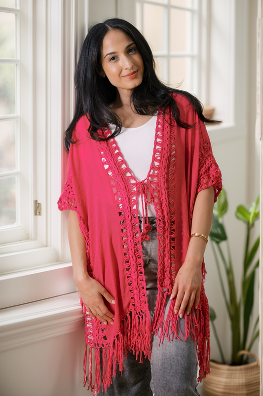 (05-21-2025) Fuchsia Flow Cardigan