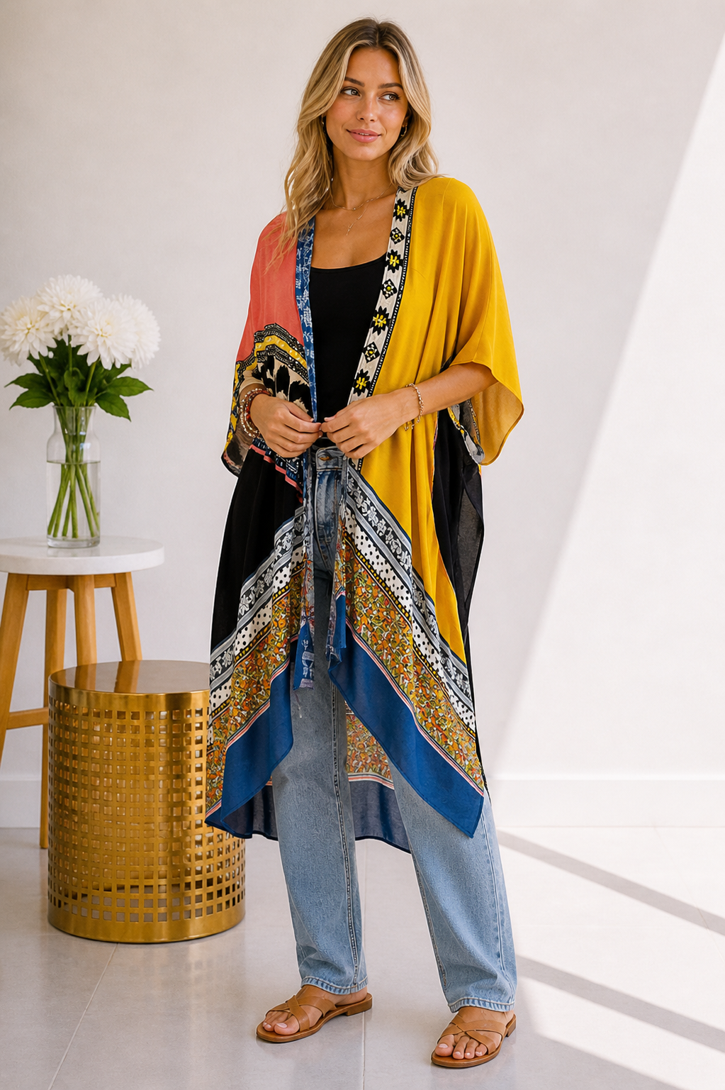 (5-20-26)Golden Hour Patchwork Kimono