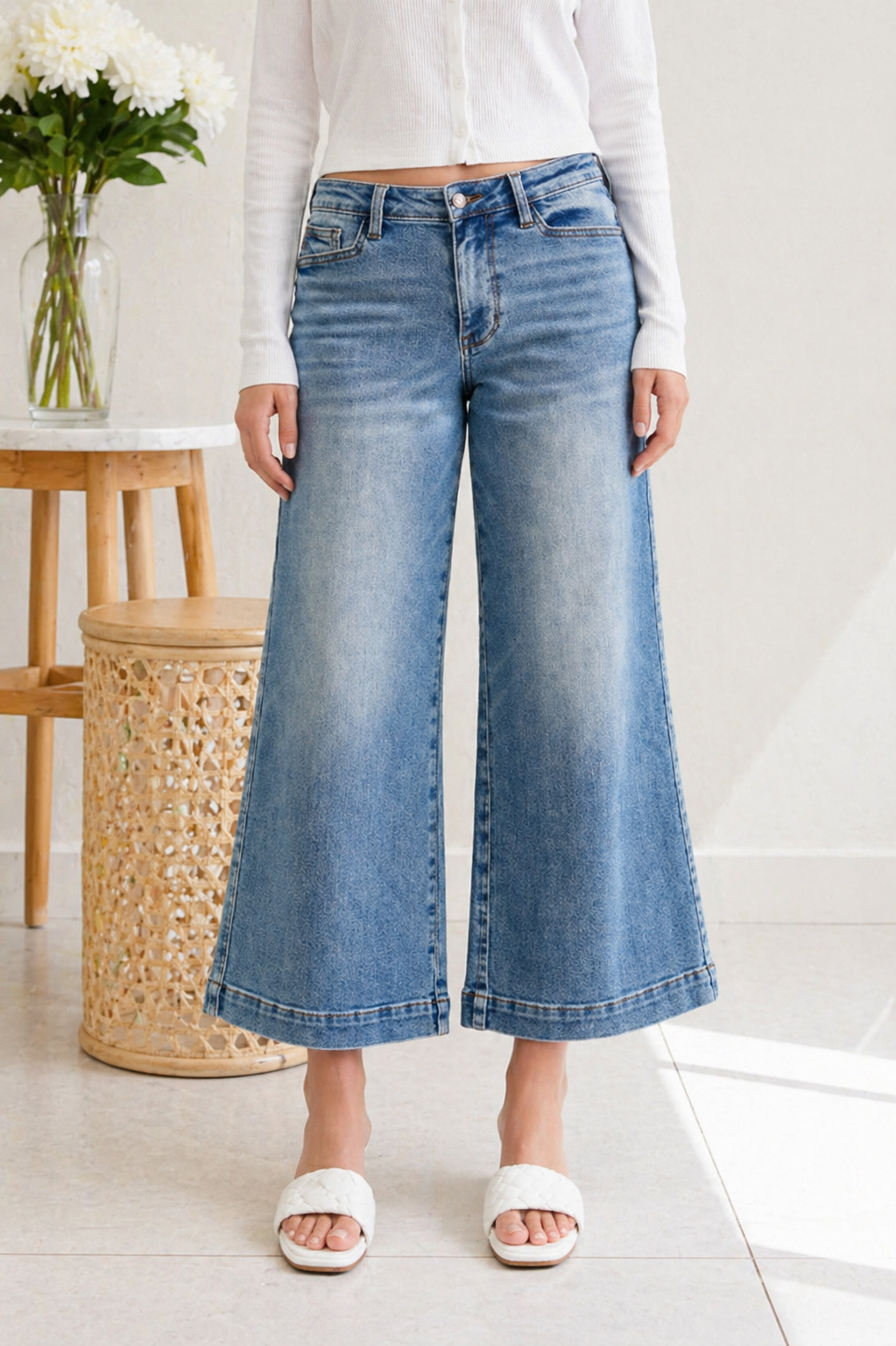 (5-13-26)Judy Blue Bandana Babe Wide Leg Jeans