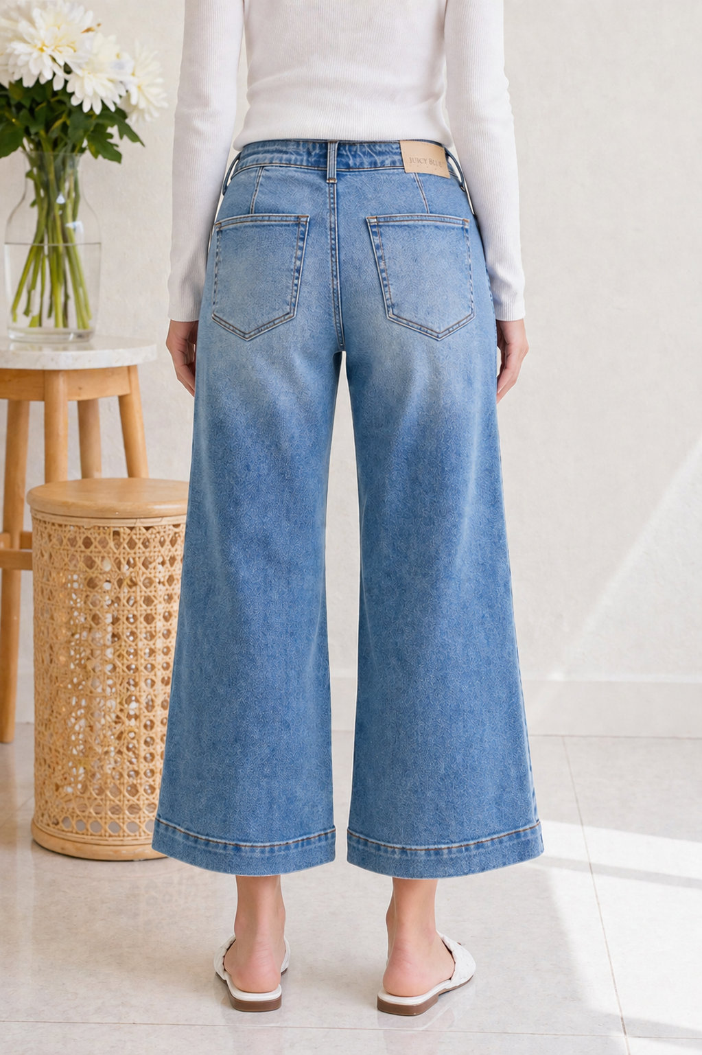 (5-13-26)Judy Blue Bandana Babe Wide Leg Jeans