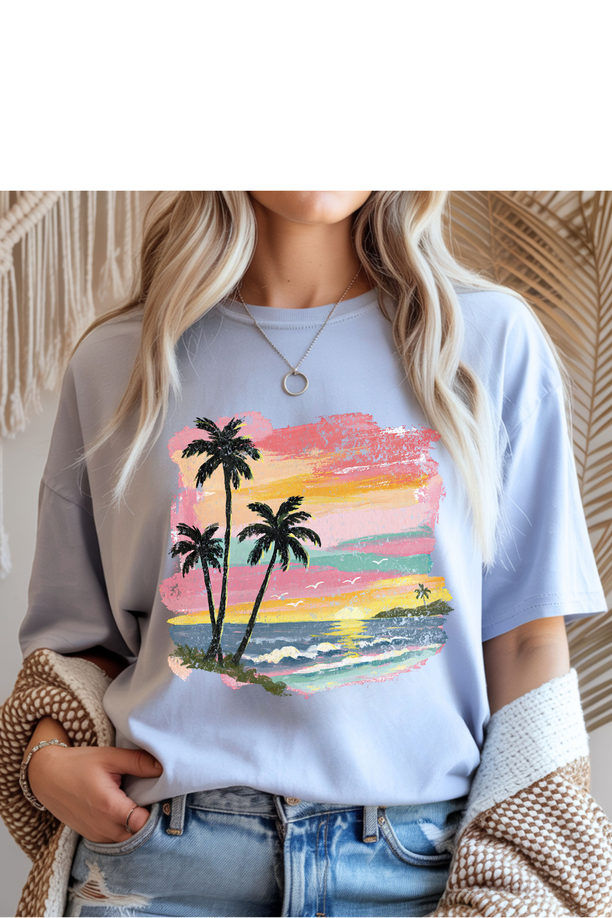 (8-17-26)Tropical Sunset Graphic Tee