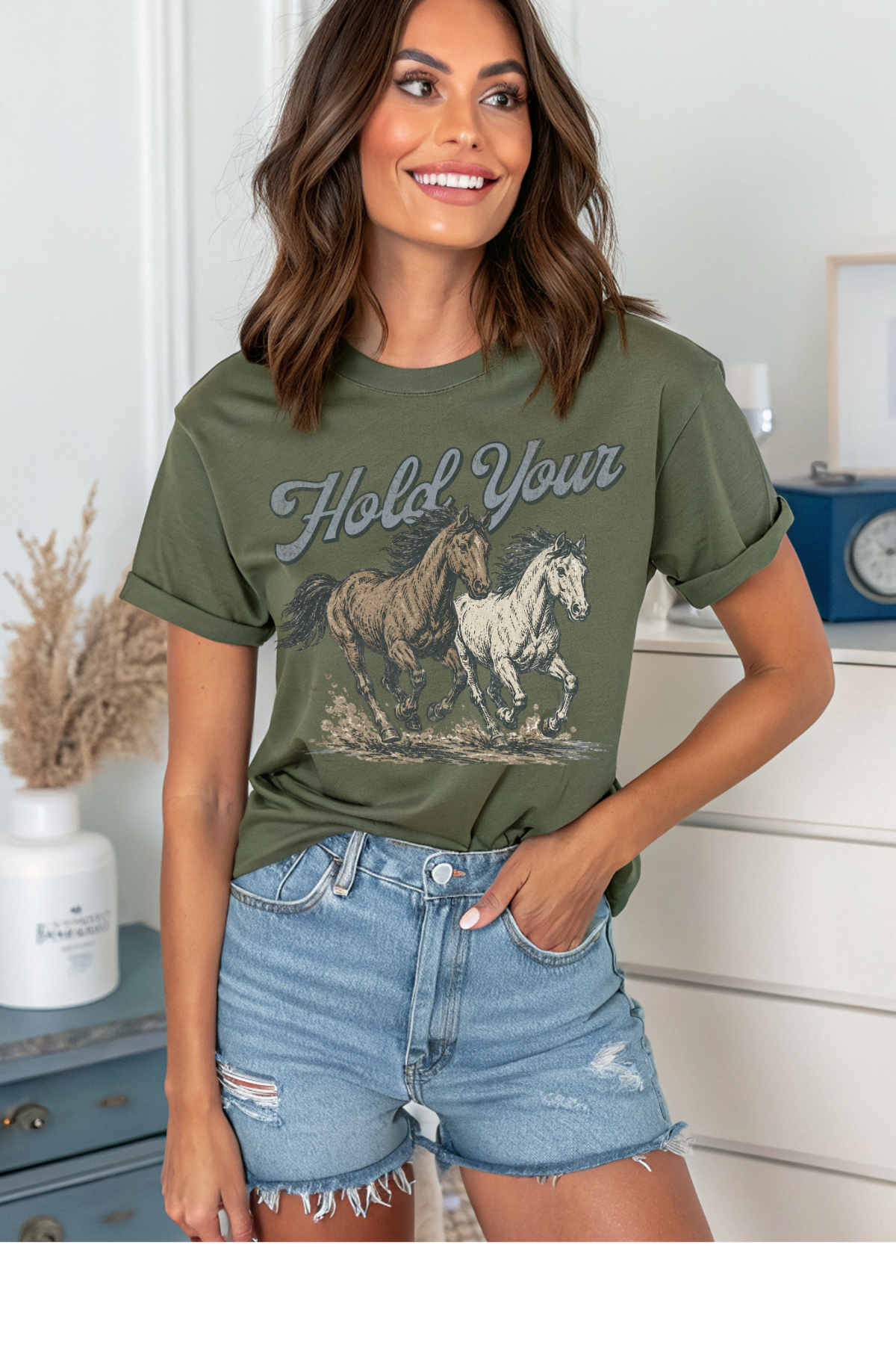 (7-6-26)Hold Your Horses Graphic Tee
