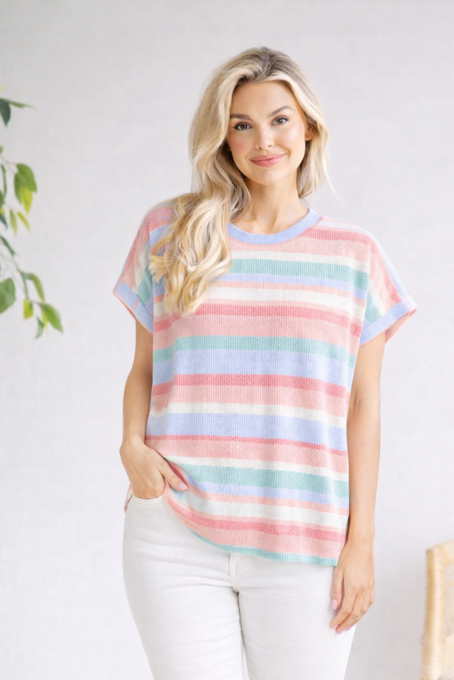 (2-18-26) Spring Palette Stripe Tee