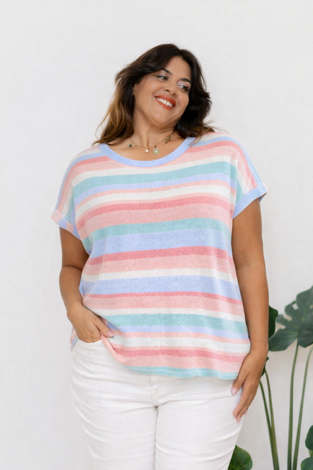 (2-18-26) Spring Palette Stripe Tee