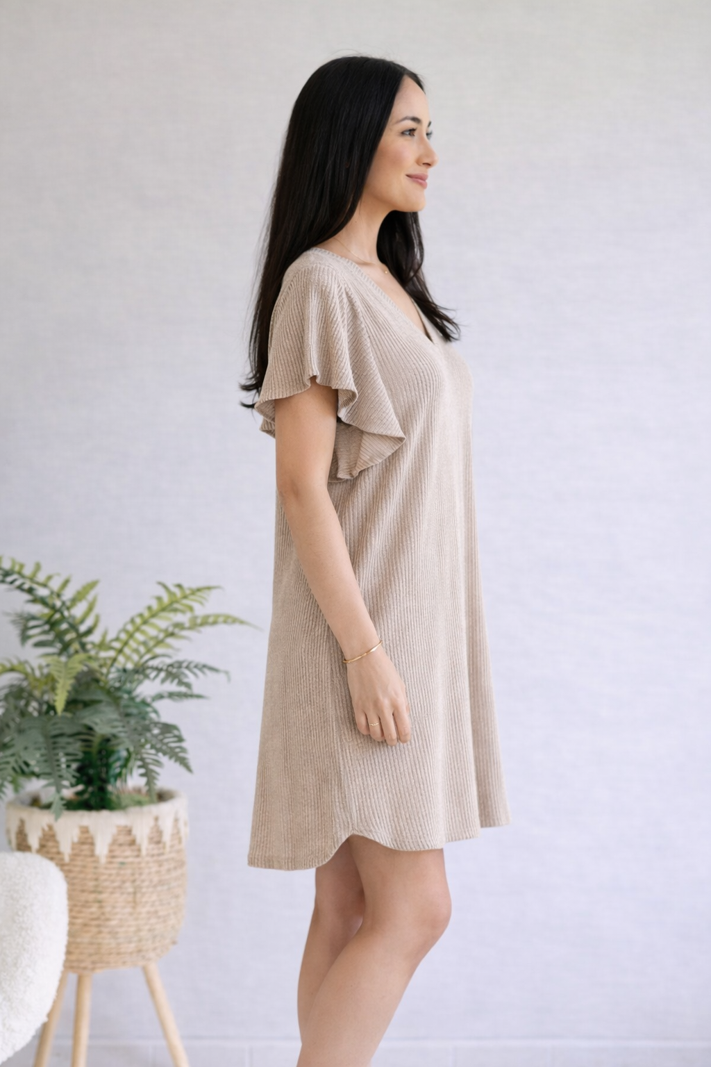 (3-11-26) Natural Form Ruffle Dress
