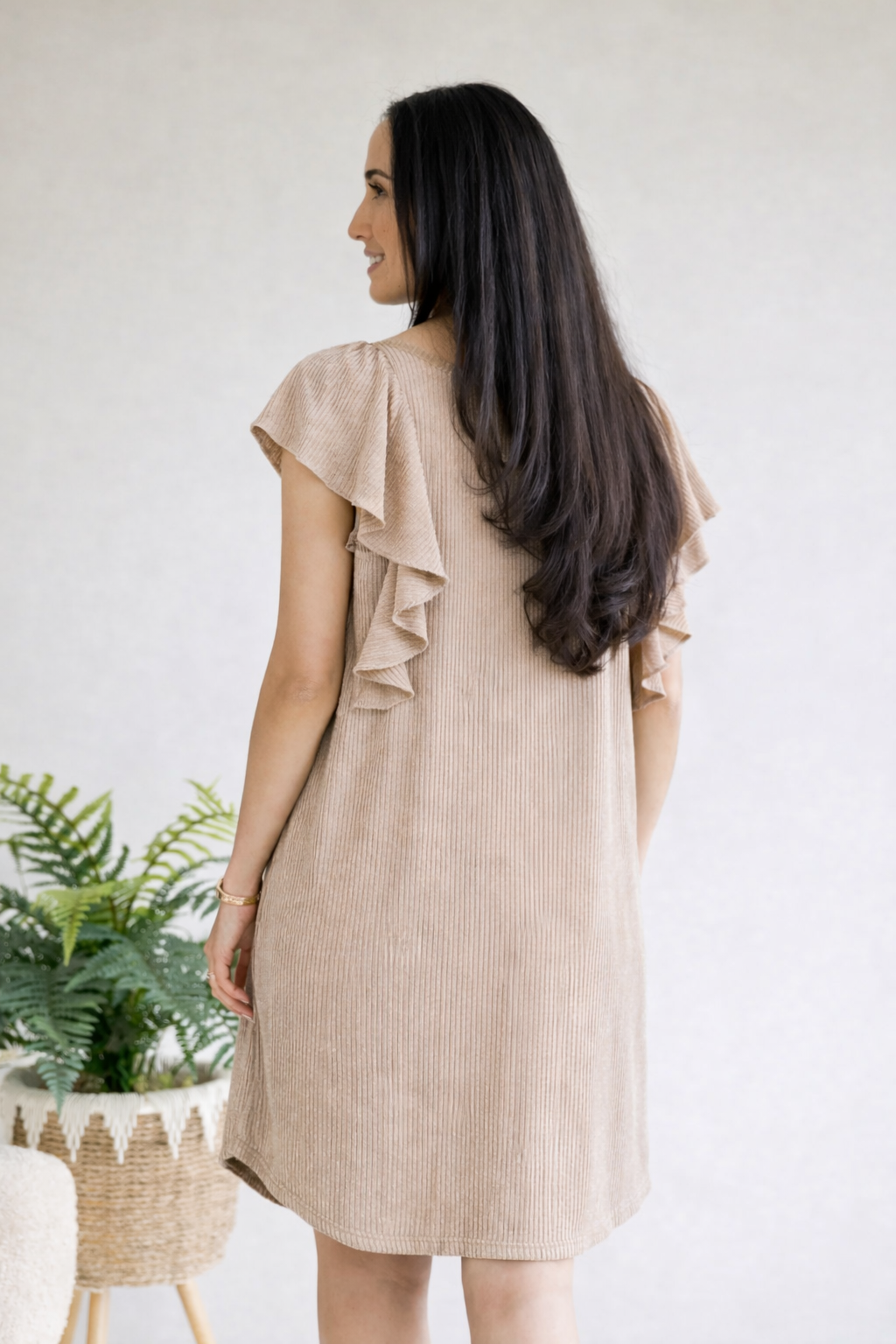(3-11-26) Natural Form Ruffle Dress