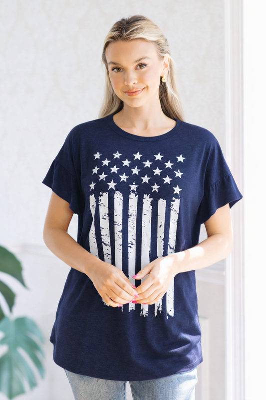 (4-22-26)Patriot Ruffle Top