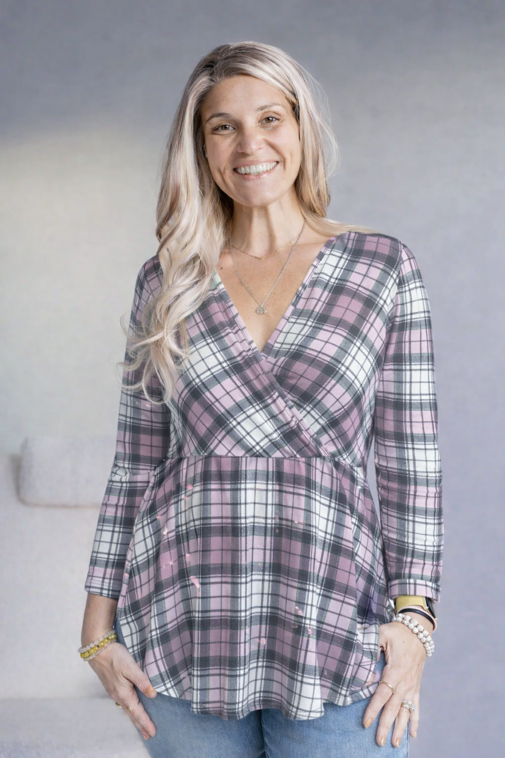 Pinky Plaid - Peplum – Boutique Simplified