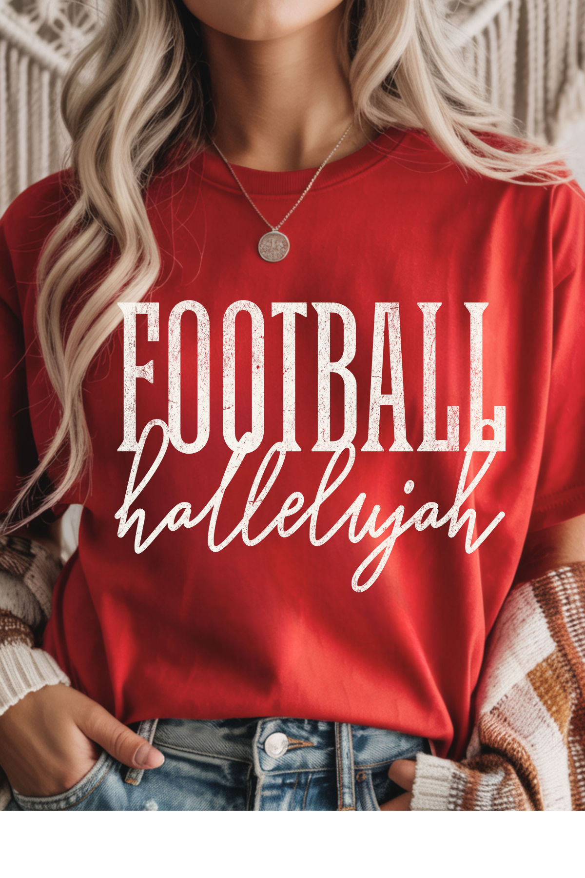 (8-10-26)Football Hallelujah Graphic Tee