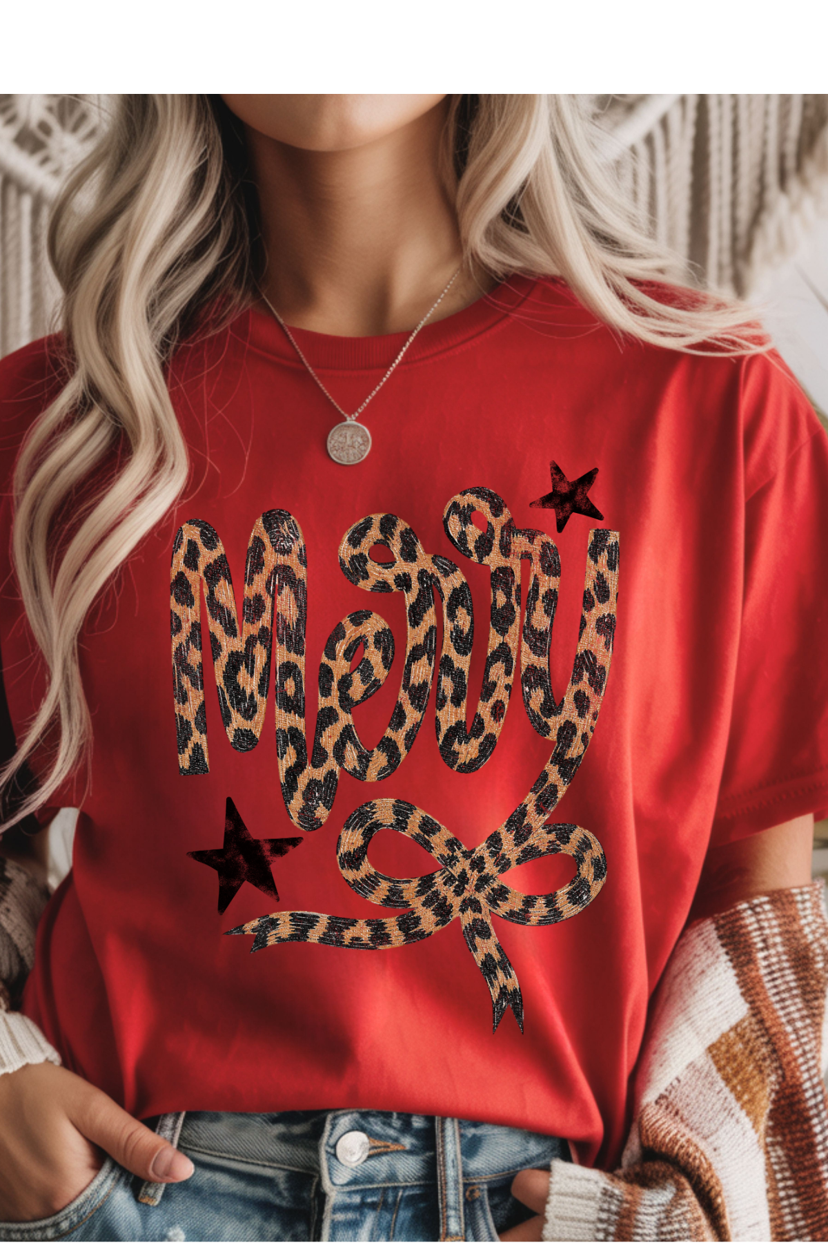 (11-2-26)Leopard Merry Graphic Tee