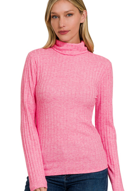 Ribbed Turtleneck Long Sleeve