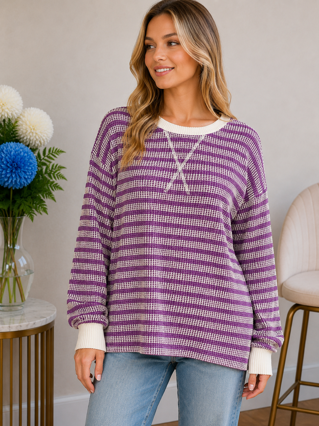 (9-9-26)Simply the Best Striped Top