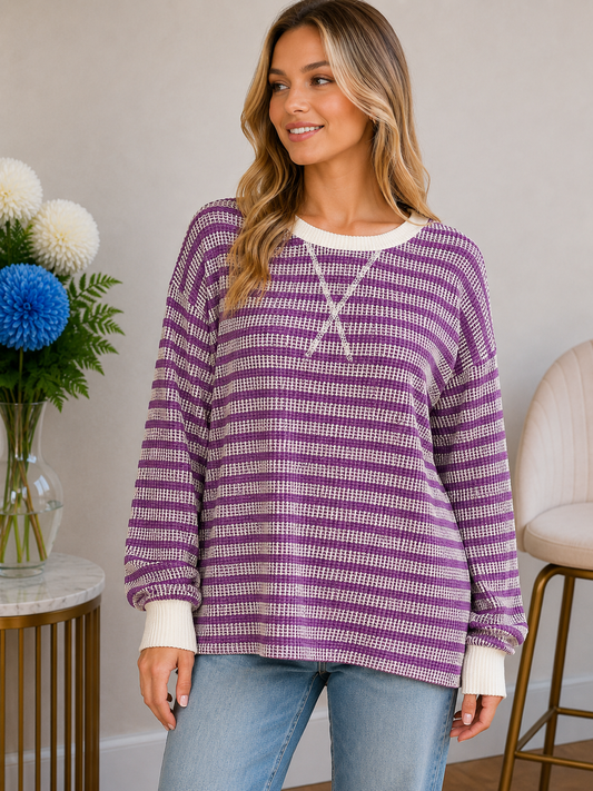 (9-9-26)Simply the Best Striped Top