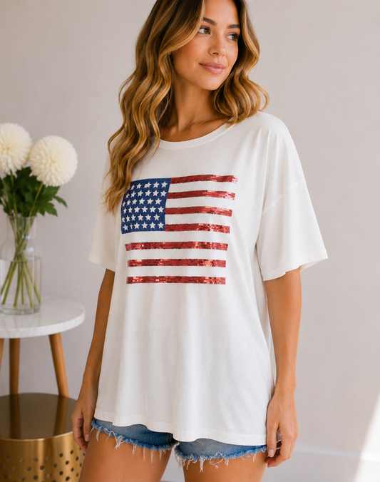 (6-3-26)Stars, Stripes & Sparkle Top