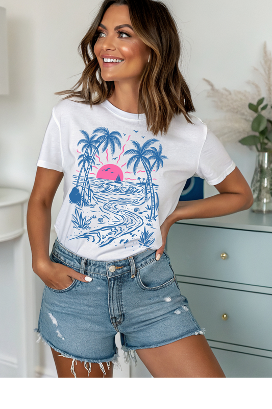 (6-22-26)Sunset Tropics Graphic Tee