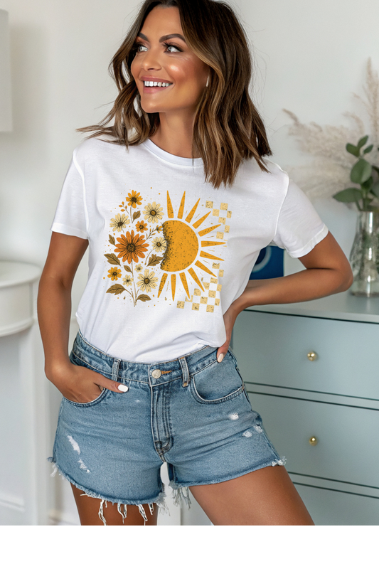(6-29-26)Floral Sun Graphic Tee