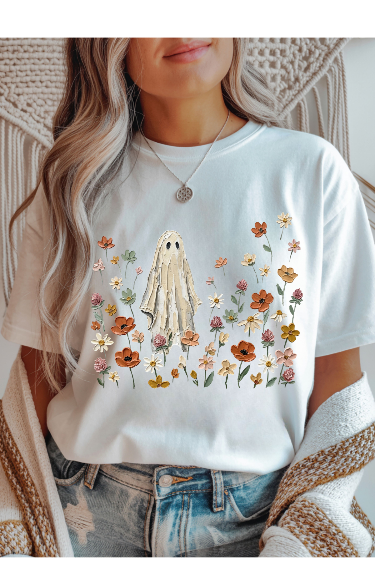 (8-17-26)Floral Ghosts Graphic Tee