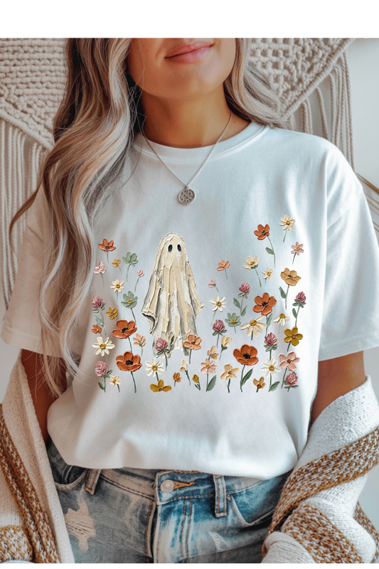 (8-17-26)Floral Ghosts Graphic Tee