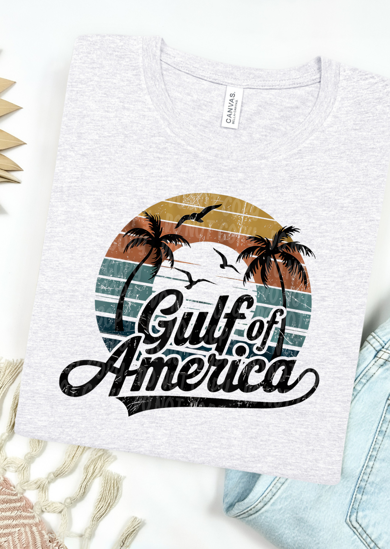 Gulf Of America Palm Trees Bella Canvas T-Shirt