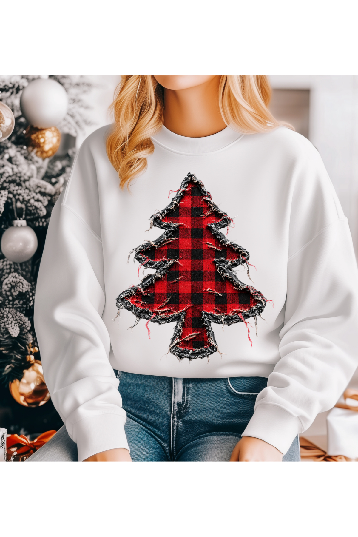 (11-2-26)Checkered Tree Graphic Tee